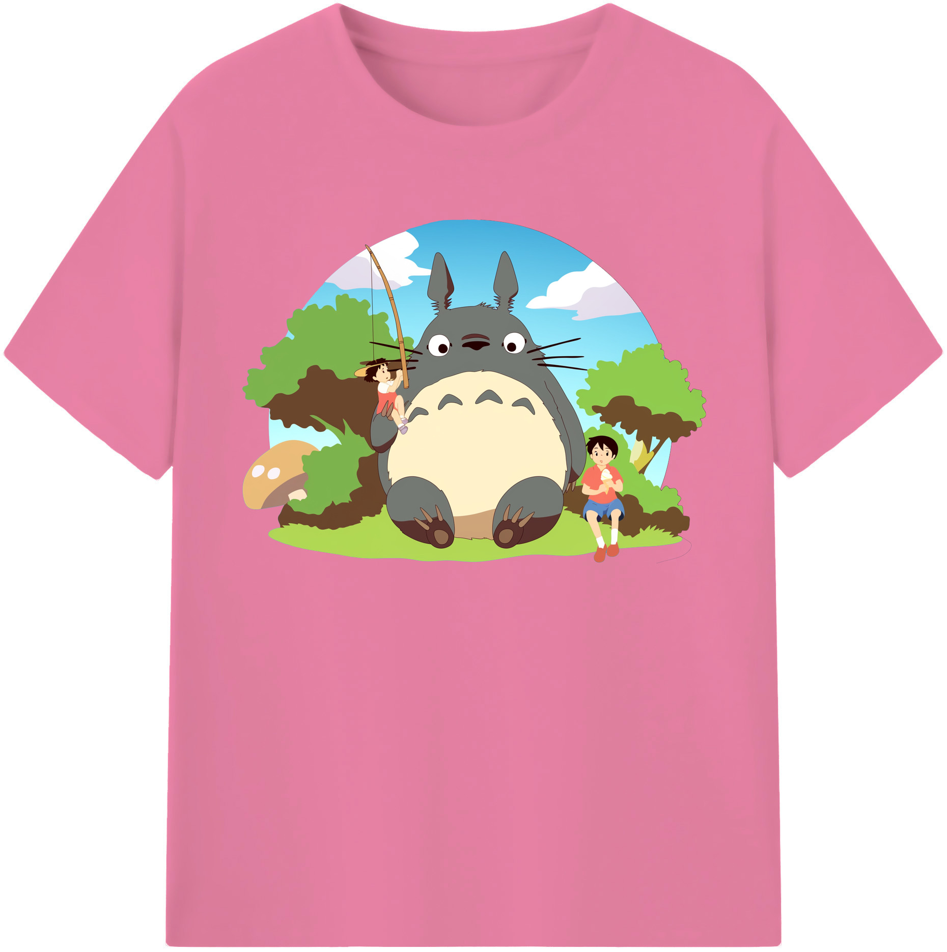 （画像用） となりのトトロ 草壁メイ 草壁サツキ My Neighbor Totoro Satsuki Kusakabe Mei Kusakabe 綿100％半袖Tシャツ（フロントプリント）